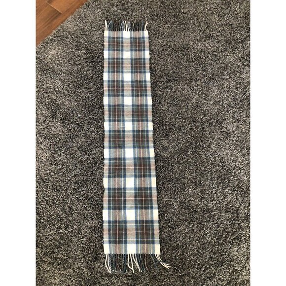 Vintage plaid wool scarf- James Pringle Weavers Scotland blue dress stewart - Picture 4 of 7